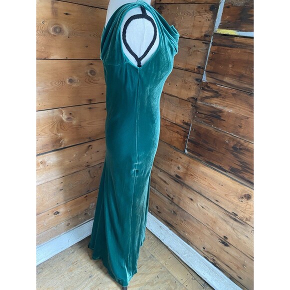 J Peterman Vintage Silk Rayon Velvet Evening Dress Women’s 2 Gown Emerald Green - Picture 4 of 12
